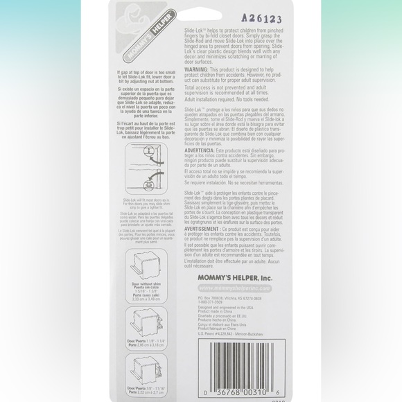 Mommy's Helper Slide-Lok Bi-Fold Door Lock - Picture 2 of 3